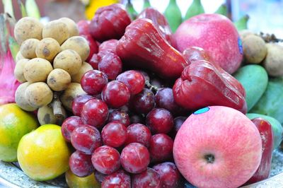 Full frame shot of grapes in market