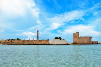 The ruins of an old factory for processing caught tuna. in sicily, italy.