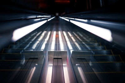 Low angle view of escalator