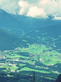 Aerial view of agricultural landscape