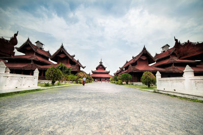 View of temple building against sky