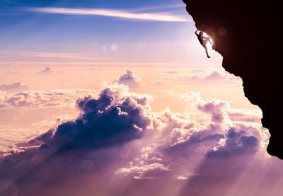 Scenic view of landscape against sky during sunset