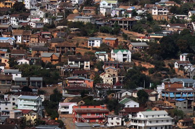 High angle view of townscape