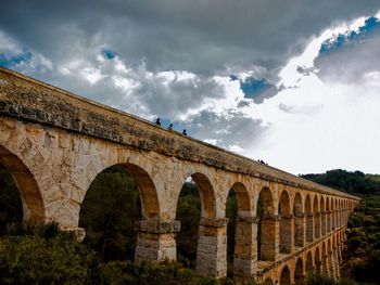 Low angle view of old ruin against sky