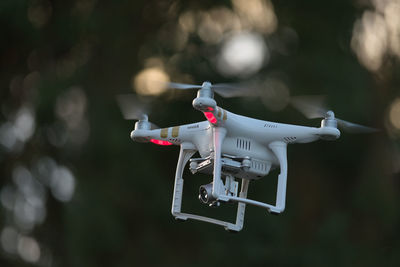 Close-up of airplane flying