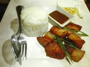 Close-up of food in plate