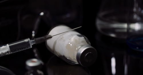 Close-up of syringe