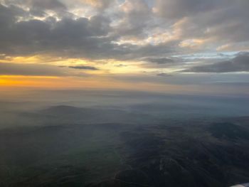 Aerial view of cloudscape during sunset