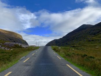 Empty road along countryside landscape