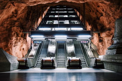 Escalator at subway station