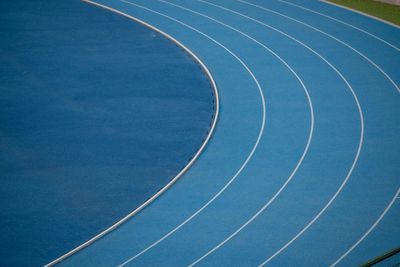 High angle view of running track