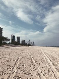 Scenic view of beach against sky