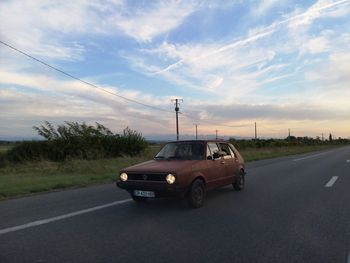 Car on road against sky