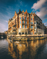 Reflection of buildings in water