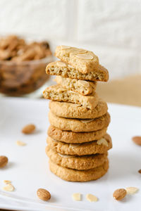 Close-up of cookies on table