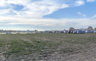 Scenic view of field against sky