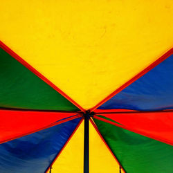 The colorful parts of the umbrella 