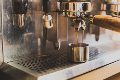 Close-up of coffee machine