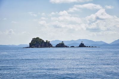 Island ocean tropical forest views near phi phi, ko rang yai, ko li pe phuket thailand asia.