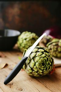 Close-up of vegetables on cutting board