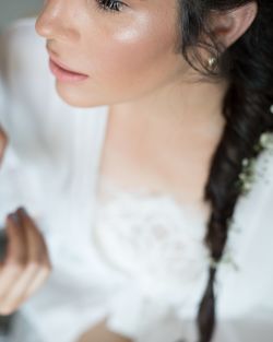 Close-up of young woman with eyes closed