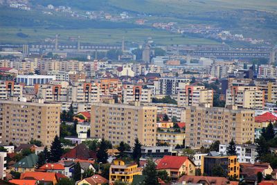 High angle view of townscape