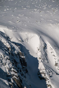 Aerial view of snowcapped mountains