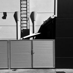 Closed door of building