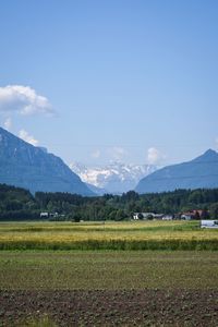 Scenic view of mountains against sky