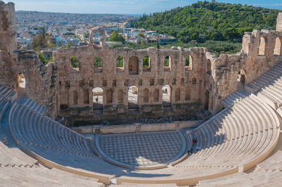 Beautiful view of odeo of herod atticus, athens acropolis athens acropolis, greece