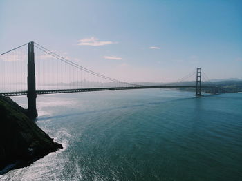 Suspension bridge over sea