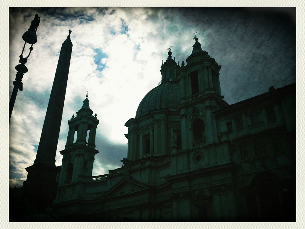 building exterior, architecture, built structure, religion, church, place of worship, low angle view, spirituality, sky, cathedral, cross, transfer print, auto post production filter, famous place, travel destinations, cloud - sky, tower, history