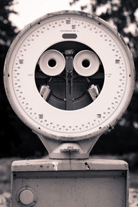 Close-up of coin-operated binoculars
