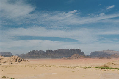 Scenic view of desert against sky