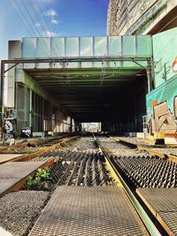 View of railroad tracks against sky