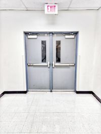 Closed door of building