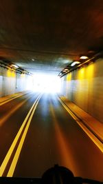 Empty road in tunnel