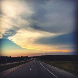 Country road at sunset