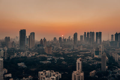 Sunset view of mumbai's iconic skyline