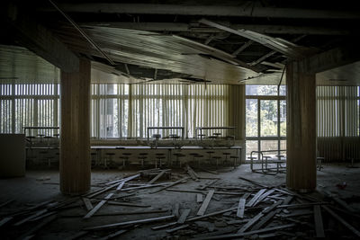 Interior of abandoned building