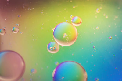 Close-up of bubbles in water