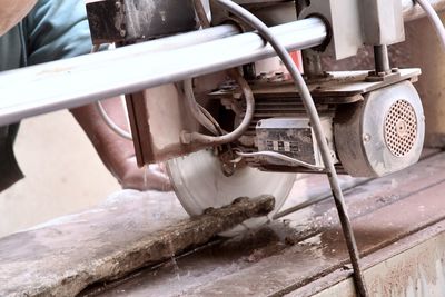 Person working in container