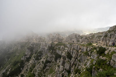 Panoramic view of landscape and mountains against sky