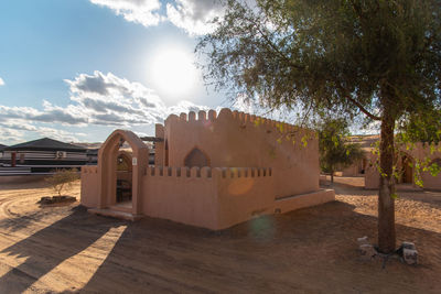 Exterior of historic building against sky
