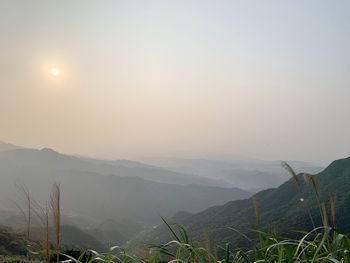 Scenic view of mountains against sky