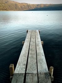 Wooden pier over lake