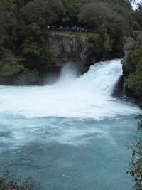 Scenic view of waterfall