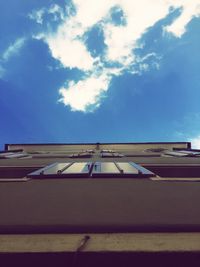 Low angle view of roof against sky