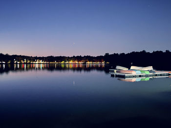 Scenic view of lake against clear sky