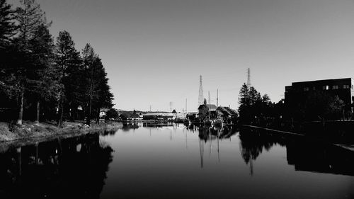 Reflection of built structures in water